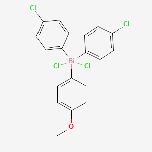 molecular formula C19H15BiCl4O B14213334 Bismuth, dichlorobis(4-chlorophenyl)(4-methoxyphenyl)- CAS No. 823213-31-6