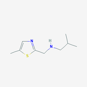 molecular formula C9H16N2S B1421334 2-methyl-N-[(5-methyl-1,3-thiazol-2-yl)methyl]propan-1-amine dihydrochloride CAS No. 920481-51-2