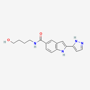 molecular formula C16H18N4O2 B14213341 2-(1,2-Dihydro-3H-pyrazol-3-ylidene)-N-(4-hydroxybutyl)-2H-indole-5-carboxamide CAS No. 827316-82-5