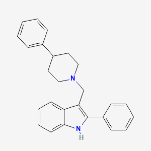 molecular formula C26H26N2 B14213357 1H-Indole, 2-phenyl-3-[(4-phenyl-1-piperidinyl)methyl]- CAS No. 827015-04-3