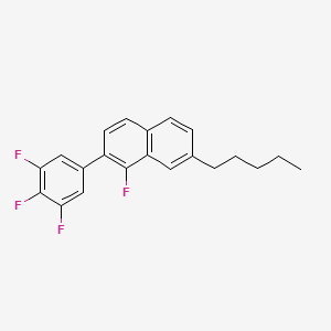 molecular formula C21H18F4 B14213364 1-Fluoro-7-pentyl-2-(3,4,5-trifluorophenyl)naphthalene CAS No. 531527-13-6