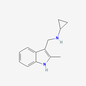 molecular formula C13H16N2 B1421337 N-[(2-甲基-1H-吲哚-3-基)甲基]环丙胺盐酸盐 CAS No. 920465-12-9