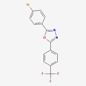 molecular formula C15H8BrF3N2O B14213384 2-(4-Bromophenyl)-5-(4-(trifluoromethyl)phenyl)-1,3,4-oxadiazole CAS No. 821807-60-7