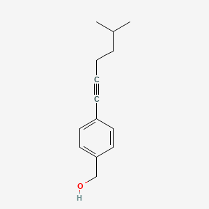 molecular formula C14H18O B14213474 Benzenemethanol, 4-(5-methyl-1-hexynyl)- CAS No. 830329-16-3