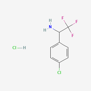 molecular formula C8H8Cl2F3N B1421348 1-(4-Chlorophenyl)-2,2,2-trifluoroethanamine hydrochloride CAS No. 65990-86-5