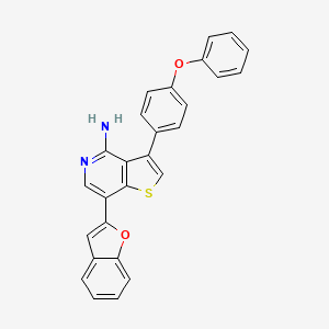 molecular formula C27H18N2O2S B14213562 7-(1-Benzofuran-2-yl)-3-(4-phenoxyphenyl)thieno[3,2-c]pyridin-4-amine CAS No. 832697-37-7