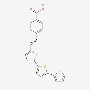 molecular formula C21H14O2S3 B14213569 4-[2-[5-(5-Thiophen-2-ylthiophen-2-yl)thiophen-2-yl]ethenyl]benzoic acid CAS No. 612822-88-5