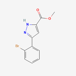 molecular formula C11H9BrN2O2 B1421357 5-(2-溴苯基)-1H-吡唑-3-羧酸甲酯 CAS No. 1035235-11-0