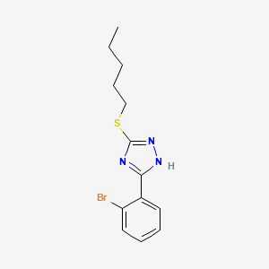 molecular formula C13H16BrN3S B14213603 5-(2-Bromophenyl)-3-(pentylsulfanyl)-1H-1,2,4-triazole CAS No. 832150-83-1