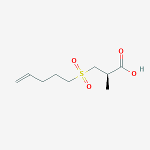 molecular formula C9H16O4S B14213624 (2R)-2-Methyl-3-(pent-4-ene-1-sulfonyl)propanoic acid CAS No. 824429-30-3