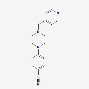 molecular formula C17H18N4 B14213627 Benzonitrile, 4-[4-(4-pyridinylmethyl)-1-piperazinyl]- CAS No. 617691-12-0