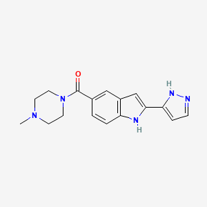 molecular formula C17H19N5O B14213654 [2-(1,2-Dihydro-3H-pyrazol-3-ylidene)-2H-indol-5-yl](4-methylpiperazin-1-yl)methanone CAS No. 827316-91-6