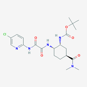 molecular formula C21H30ClN5O5 B1421366 叔丁基 (1R,2S,5S)-2-(2-(5-氯吡啶-2-基氨基)-2-氧代乙酰氨基)-5-(二甲基氨基甲酰基)环己基氨基甲酸酯 CAS No. 480452-36-6