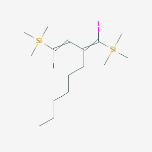 molecular formula C16H32I2Si2 B14213661 {1-Iodo-2-[2-iodo-2-(trimethylsilyl)ethenyl]oct-1-en-1-yl}(trimethyl)silane CAS No. 565435-43-0