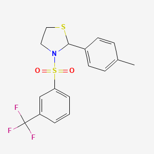 2-(4-Methylphenyl)-3-[3-(trifluoromethyl)benzene-1-sulfonyl]-1,3-thiazolidine