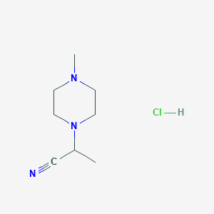 molecular formula C8H16ClN3 B1421372 2-(4-Methylpiperazin-1-yl)propanonitrilhydrochlorid CAS No. 1221725-29-6