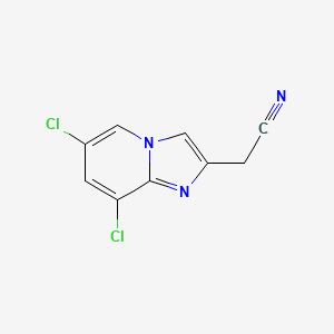 molecular formula C9H5Cl2N3 B1421374 2-{6,8-Dichloroimidazo[1,2-a]pyridin-2-yl}acetonitrile CAS No. 1235438-97-7