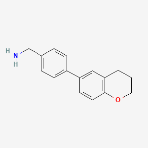 molecular formula C16H17NO B1421377 [4-(3,4-二氢-2H-1-苯并吡喃-6-基)苯基]甲胺 CAS No. 1179250-78-2