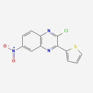 molecular formula C12H6ClN3O2S B14213849 2-Chloro-6-nitro-3-(thiophen-2-yl)quinoxaline CAS No. 832081-88-6