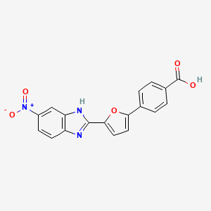 molecular formula C18H11N3O5 B14213891 4-[5-(6-nitro-1H-benzimidazol-2-yl)furan-2-yl]benzoic acid CAS No. 537037-27-7