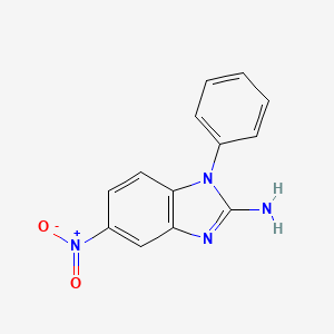 molecular formula C13H10N4O2 B14213932 5-Nitro-1-phenyl-1H-benzimidazol-2-amine CAS No. 832102-56-4