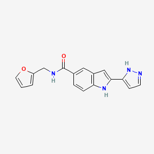 2-(1,2-Dihydro-3H-pyrazol-3-ylidene)-N-[(furan-2-yl)methyl]-2H-indole-5-carboxamide