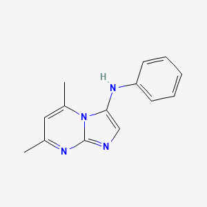 molecular formula C14H14N4 B14213964 5,7-Dimethyl-N-phenylimidazo[1,2-a]pyrimidin-3-amine CAS No. 823806-61-7