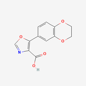 B1421400 5-(2,3-Dihydro-1,4-benzodioxin-6-yl)-1,3-oxazole-4-carboxylic acid CAS No. 1240165-83-6