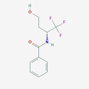 molecular formula C11H12F3NO2 B14214007 Benzamide, N-[(1R)-3-hydroxy-1-(trifluoromethyl)propyl]- CAS No. 825628-63-5