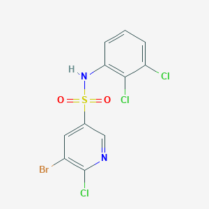 molecular formula C11H6BrCl3N2O2S B14214025 3-Pyridinesulfonamide, 5-bromo-6-chloro-N-(2,3-dichlorophenyl)- CAS No. 622818-39-7