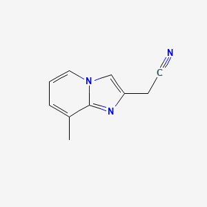 molecular formula C10H9N3 B1421404 2-{8-甲基咪唑并[1,2-a]吡啶-2-基}乙腈 CAS No. 1216270-80-2