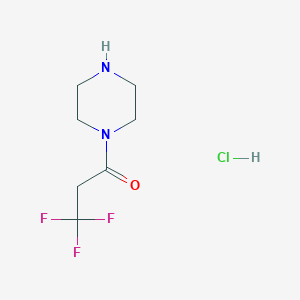 molecular formula C7H12ClF3N2O B1421405 3,3,3-三氟-1-(哌嗪-1-基)丙酮盐酸盐 CAS No. 1221722-69-5