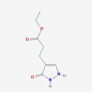 molecular formula C8H12N2O3 B14214058 Ethyl 3-(3-hydroxy-1H-pyrazol-4-yl)propanoate CAS No. 526197-44-4