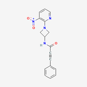 molecular formula C17H14N4O3 B14214067 N-[1-(3-Nitropyridin-2-yl)azetidin-3-yl]-3-phenylprop-2-ynamide CAS No. 833452-29-2