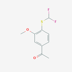 B1421407 1-{4-[(Difluoromethyl)sulfanyl]-3-methoxyphenyl}ethan-1-one CAS No. 1221723-25-6