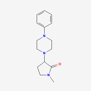 molecular formula C15H21N3O B14214080 2-Pyrrolidinone, 1-methyl-3-(4-phenyl-1-piperazinyl)- CAS No. 831170-45-7