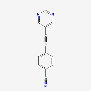 molecular formula C13H7N3 B14214086 4-[(Pyrimidin-5-yl)ethynyl]benzonitrile CAS No. 791104-42-2