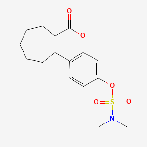 9-oxo-8-oxatricyclo[8.5.0.0^{2,7}]pentadeca-1(10),2(7),3,5-tetraen-5-yl N,N-dimethylsulfamate