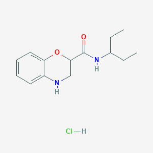 B1421418 N-(pentan-3-yl)-3,4-dihydro-2H-1,4-benzoxazine-2-carboxamide hydrochloride CAS No. 1235438-84-2