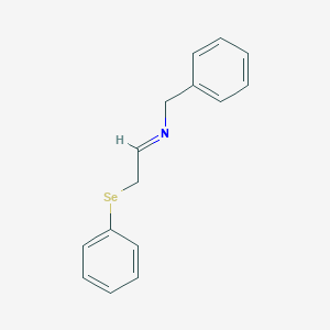 molecular formula C15H15NSe B14214180 Benzenemethanamine, N-[2-(phenylseleno)ethylidene]- CAS No. 831200-69-2