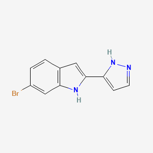 molecular formula C11H8BrN3 B14214192 6-Bromo-2-(1,2-dihydro-3H-pyrazol-3-ylidene)-2H-indole CAS No. 827317-29-3