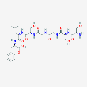 molecular formula C28H43N7O11 B14214218 L-Seryl-L-serylglycylglycyl-L-seryl-L-leucyl-L-phenylalanine CAS No. 824953-16-4