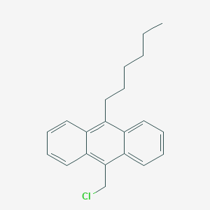 molecular formula C21H23Cl B14214253 9-(Chloromethyl)-10-hexylanthracene CAS No. 823788-51-8