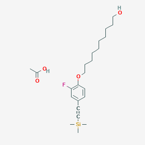 molecular formula C23H37FO4Si B14214269 Acetic acid;10-[2-fluoro-4-(2-trimethylsilylethynyl)phenoxy]decan-1-ol CAS No. 820241-91-6