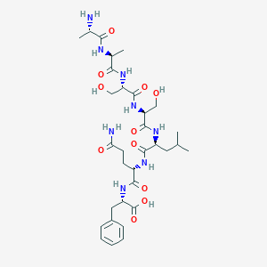 molecular formula C32H50N8O11 B14214280 L-Alanyl-L-alanyl-L-seryl-L-seryl-L-leucyl-L-glutaminyl-L-phenylalanine CAS No. 827300-36-7