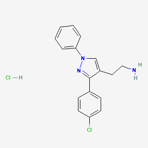 B1421429 2-[3-(4-chlorophenyl)-1-phenyl-1H-pyrazol-4-yl]ethan-1-amine hydrochloride CAS No. 1235441-46-9