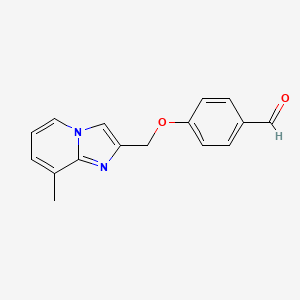 molecular formula C16H14N2O2 B1421434 4-({8-甲基咪唑并[1,2-a]吡啶-2-基}甲氧基)苯甲醛 CAS No. 1235441-31-2