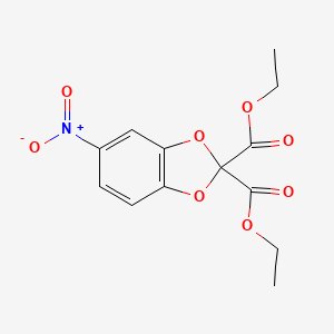 molecular formula C13H13NO8 B14214360 1,3-Benzodioxole-2,2-dicarboxylic acid, 5-nitro-, diethyl ester CAS No. 545368-73-8