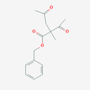 Pentanoic acid, 2-acetyl-2-methyl-4-oxo-, phenylmethyl ester