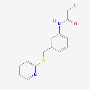 molecular formula C14H13ClN2OS B1421440 2-氯-N-{3-[(吡啶-2-基硫代)甲基]苯基}乙酰胺 CAS No. 1235440-23-9